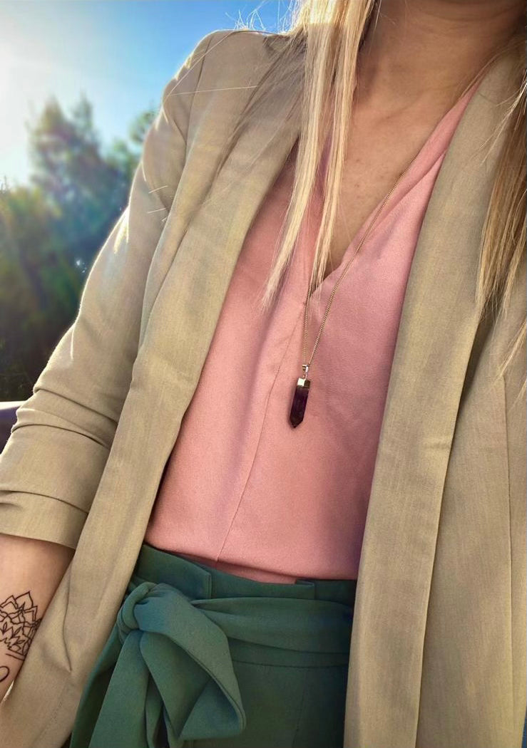 Amethyst Halskette vergoldet oder versilbert Crystal and Sage Jewelry