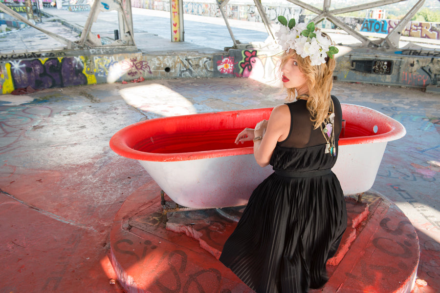 Bergkristall Dreieck Kette gold filled