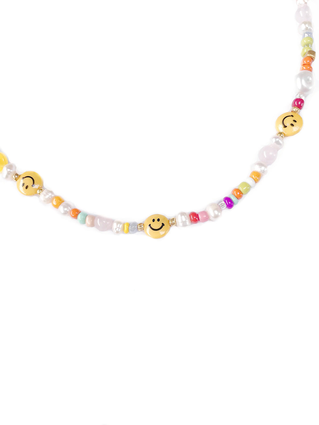 Smiley Halskette mit Rosenquarz Perlen Kauri Muscheln individuell und variabel Crystal and Sage