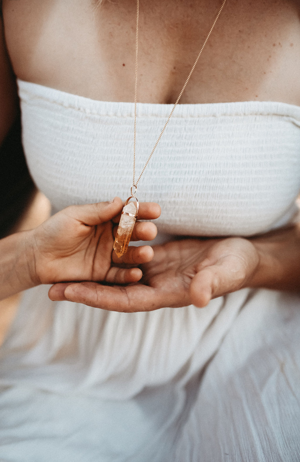 Zitrin Pendel-Halskette Crystal and Sage Jewelry