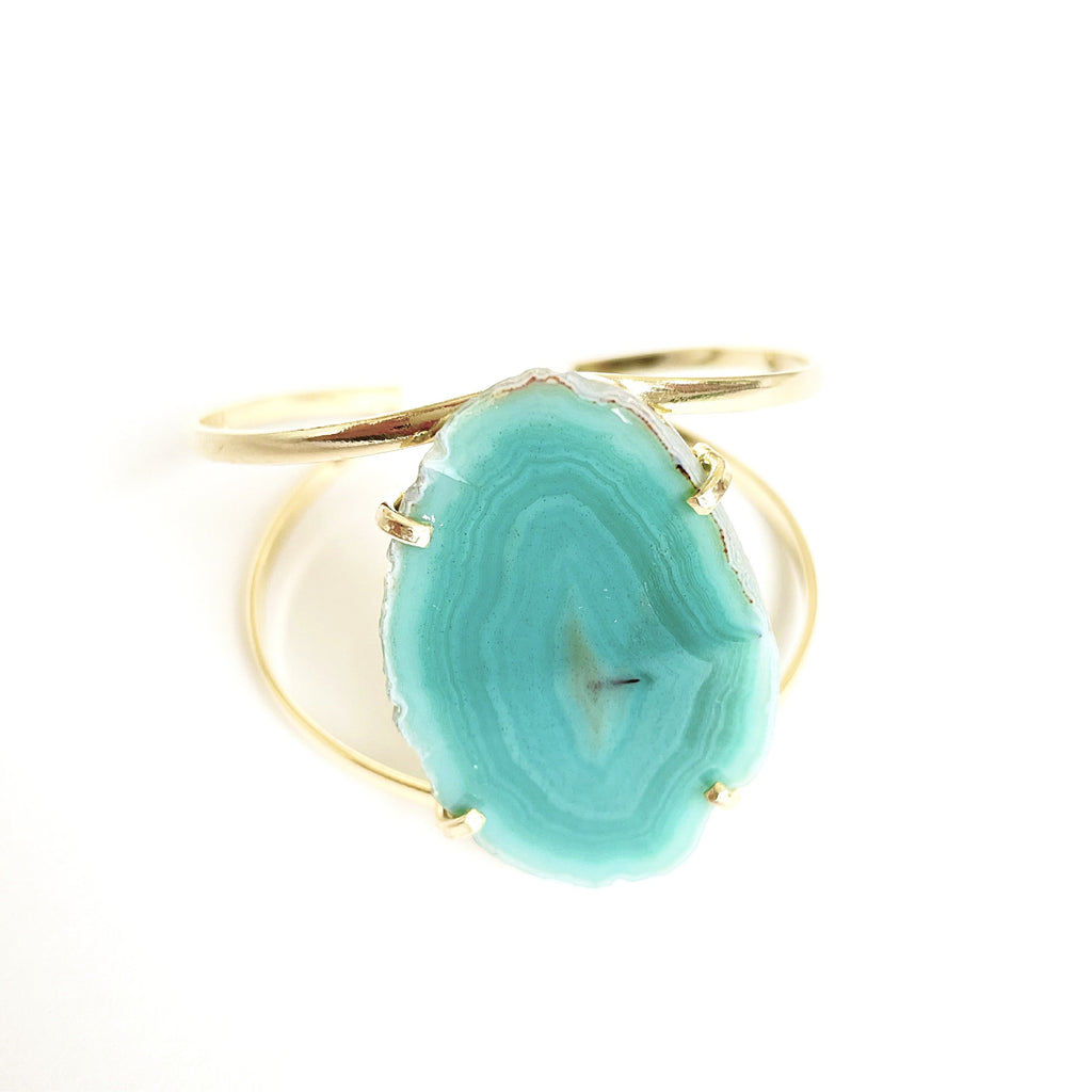 Achat Armreif grün, vergoldet Crystal and Sage Jewelry