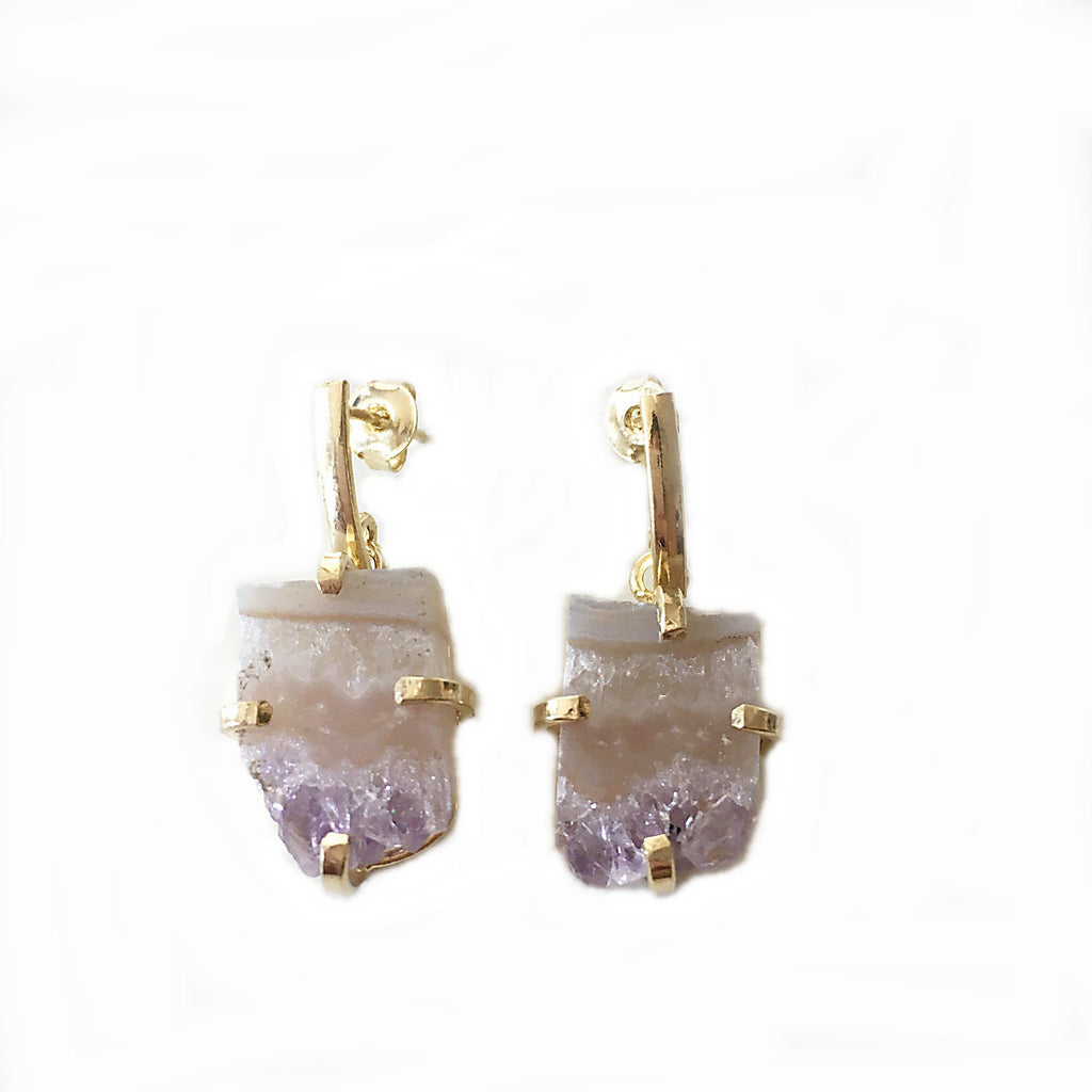 Amethyst Ohrstecker, versilbert Crystal and Sage Jewelry