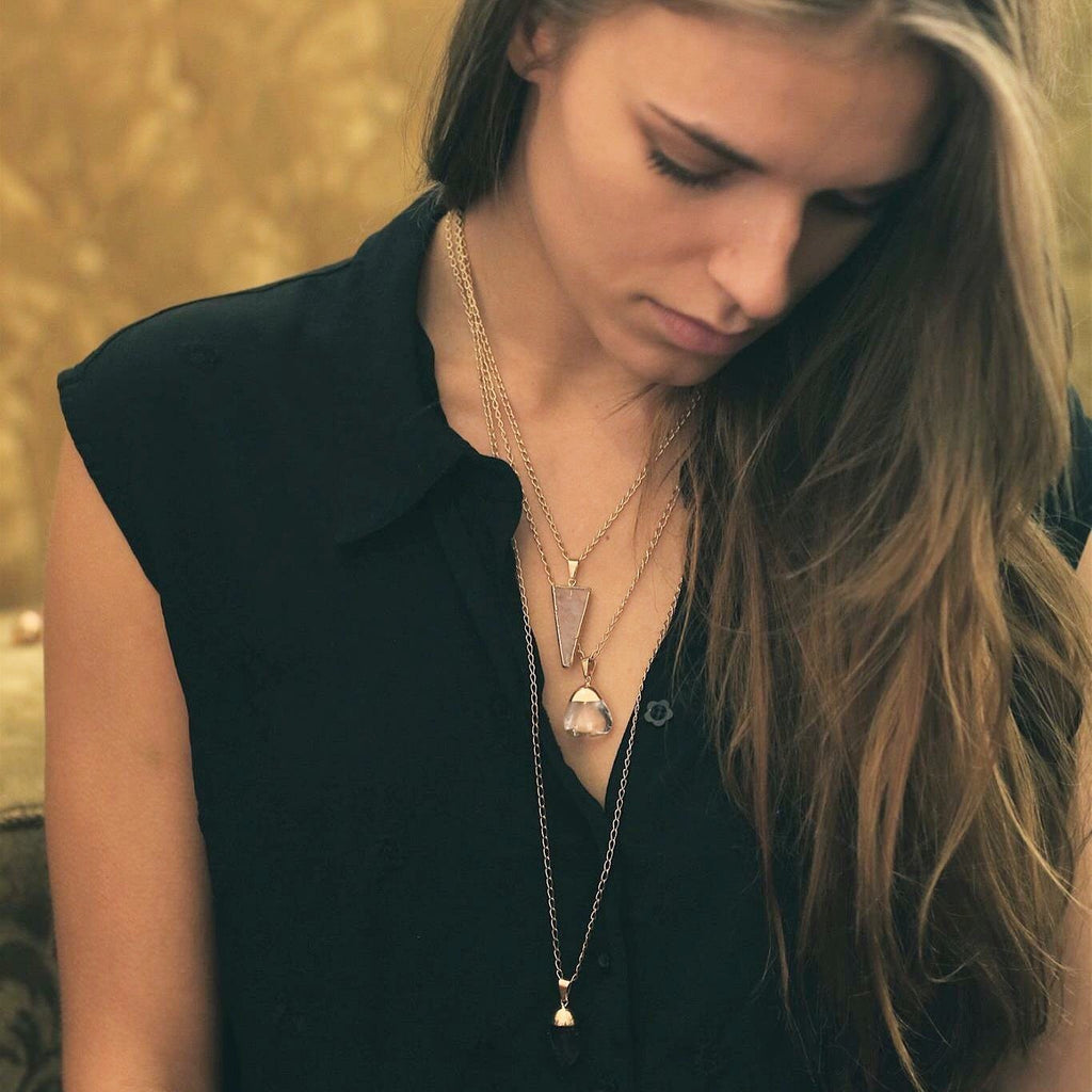 Bergkristall Halskette, versilbert Crystal and Sage Jewelry