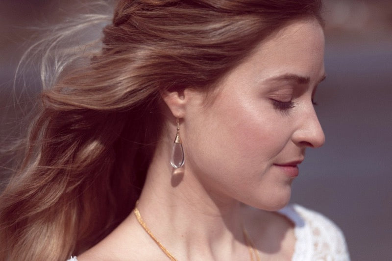 Bergkristall Ohrringe, vergoldet Crystal and Sage Jewelry