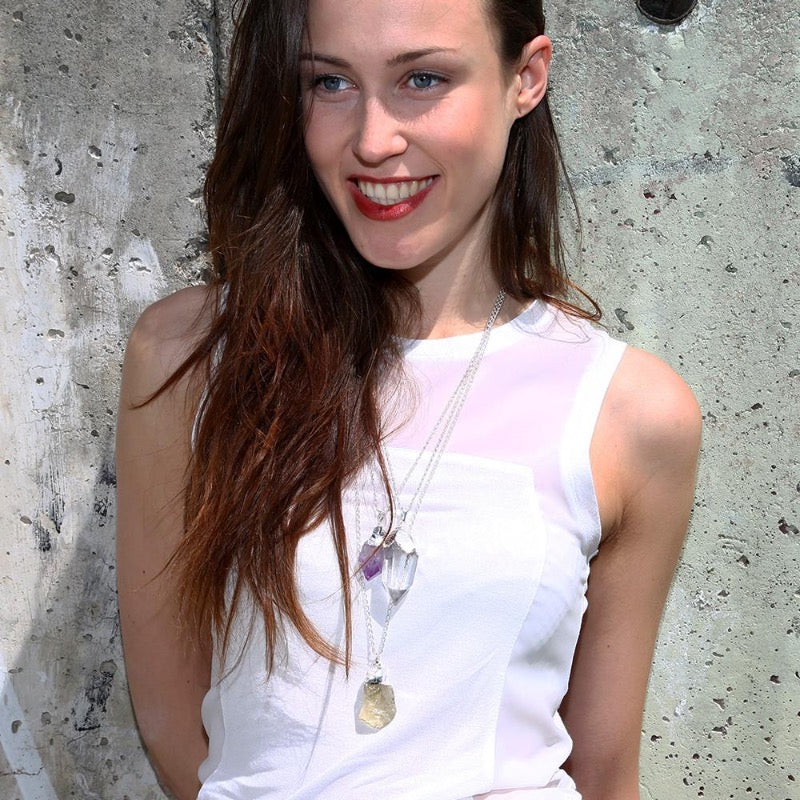 Drop - versilberte Amethyst Halskette Crystal and Sage Jewelry