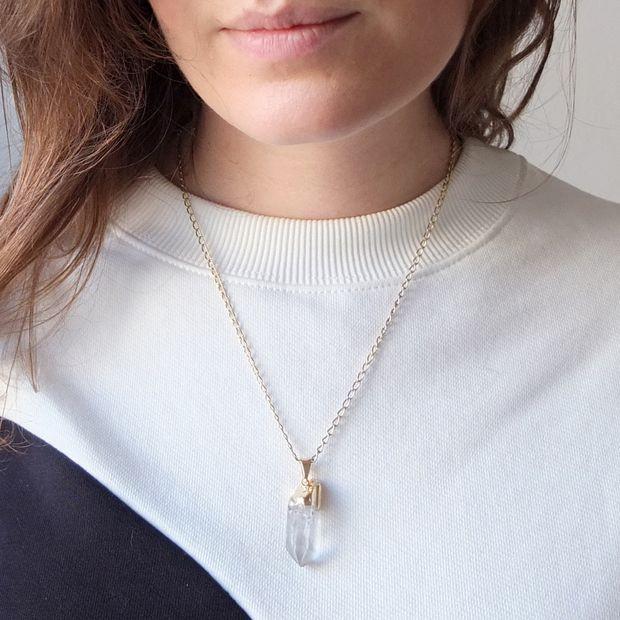 Bergkristall Halskette Elv vergoldet Crystal and Sage Jewelry