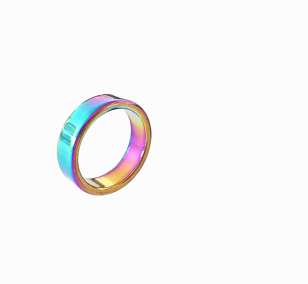 Hematit Ring in Regenbogenfarben Crystal and Sage Jewelry