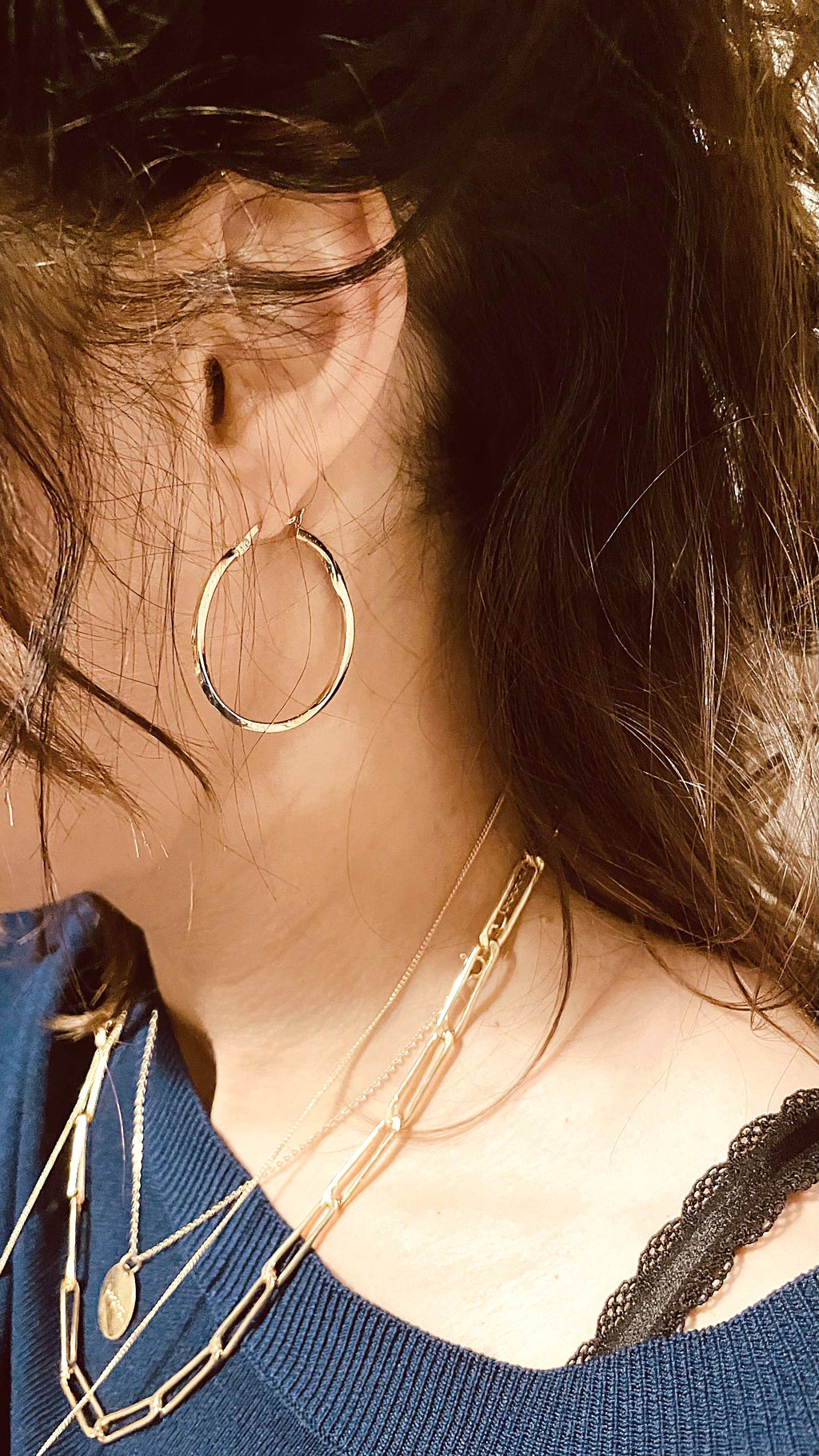 Kreole aus 925 Sterling Silber vergoldet mit Glitzereffekt Crystal and Sage