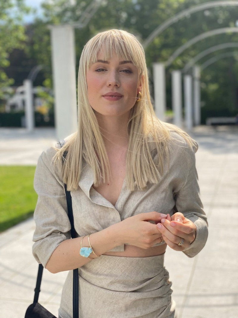 Larimar Armreif, vergoldet Crystal and Sage Jewelry