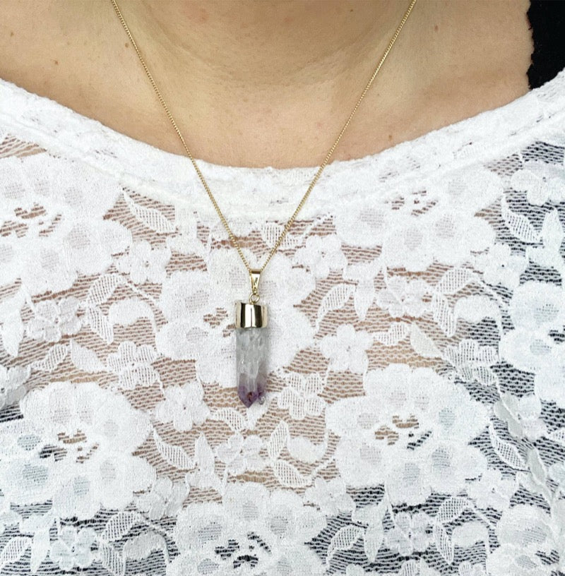 Little Spike - vergoldete Amethyst Halskette Crystal and Sage Jewelry