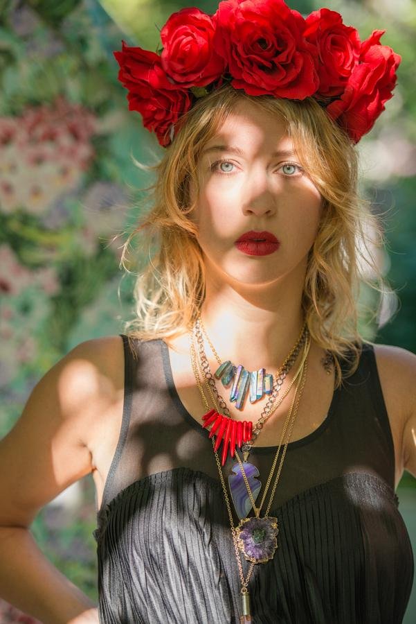 Regenbogenquarz Collier, gold Crystal and Sage Jewelry