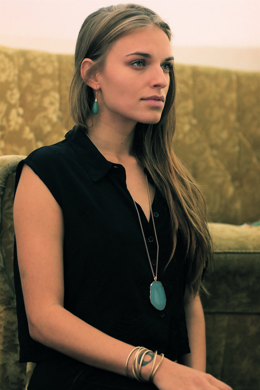 Rauchquarz Ohrringe, vergoldet Crystal and Sage Jewelry