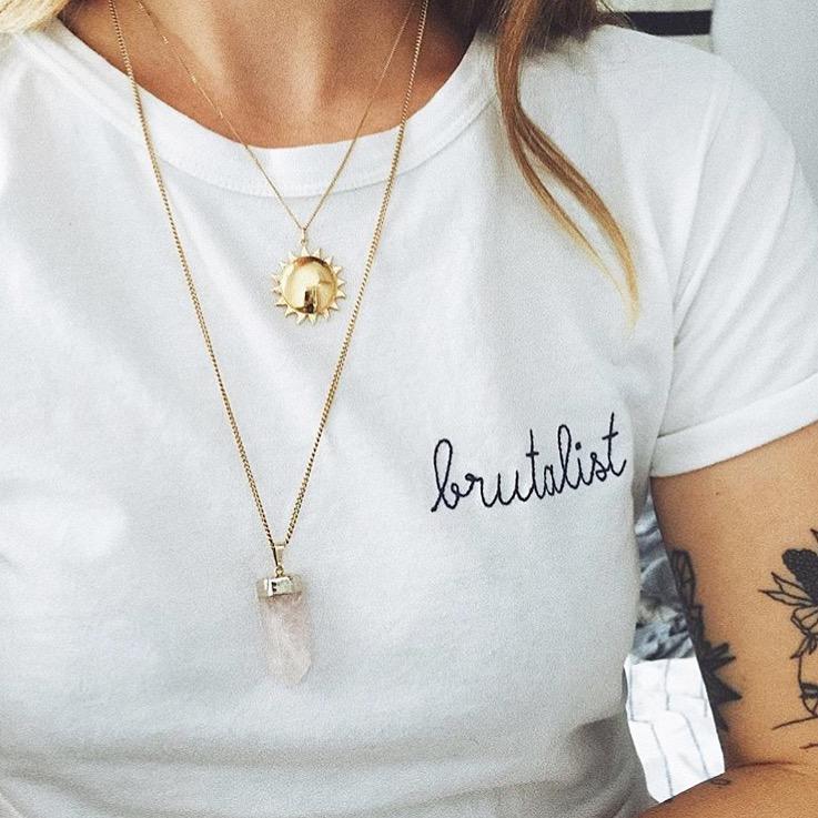 Rosenquarz Halskette vergoldet oder versilbert Crystal and Sage Jewelry