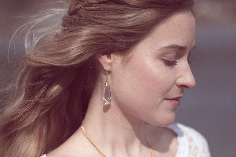 Rosenquarz Ohrringe, vergoldet Crystal and Sage Jewelry