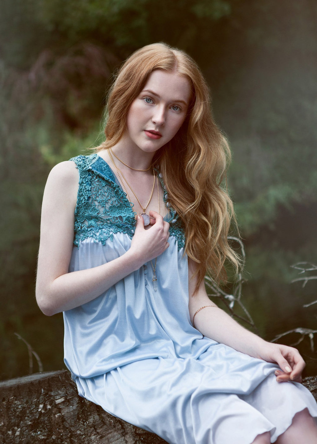 Achat Halskette in Kreisform, vergoldet Crystal and Sage Jewelry