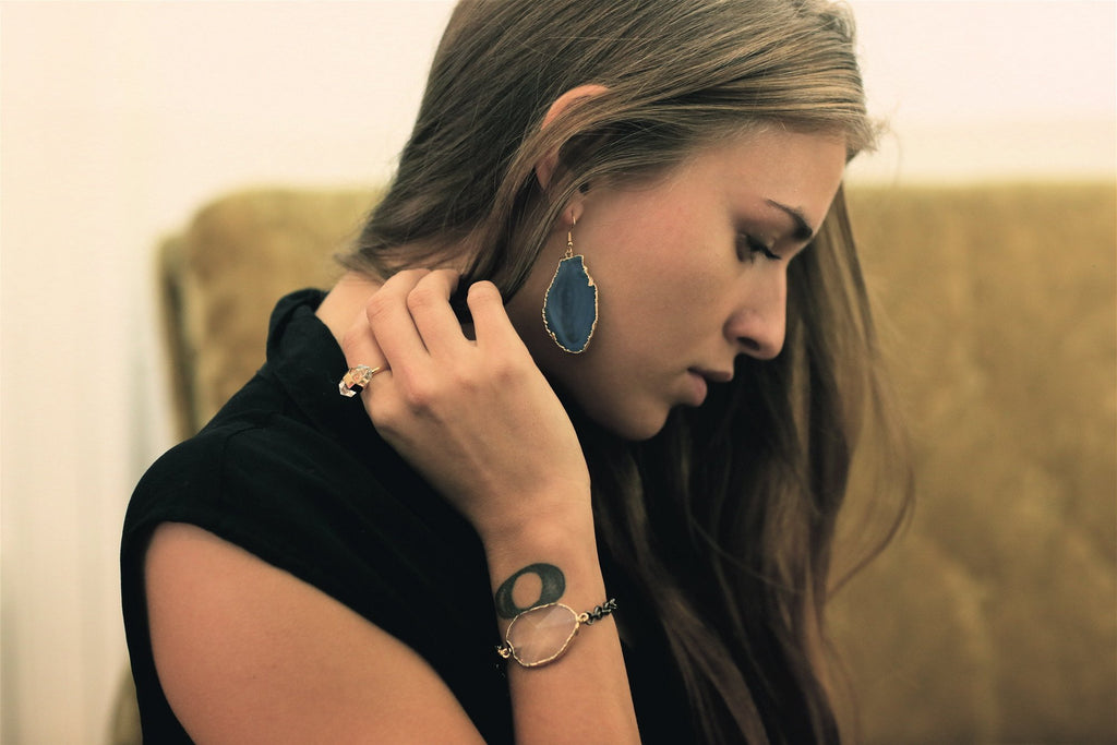 Achat Ohrringe, zartes hell-lila Crystal and Sage Jewelry