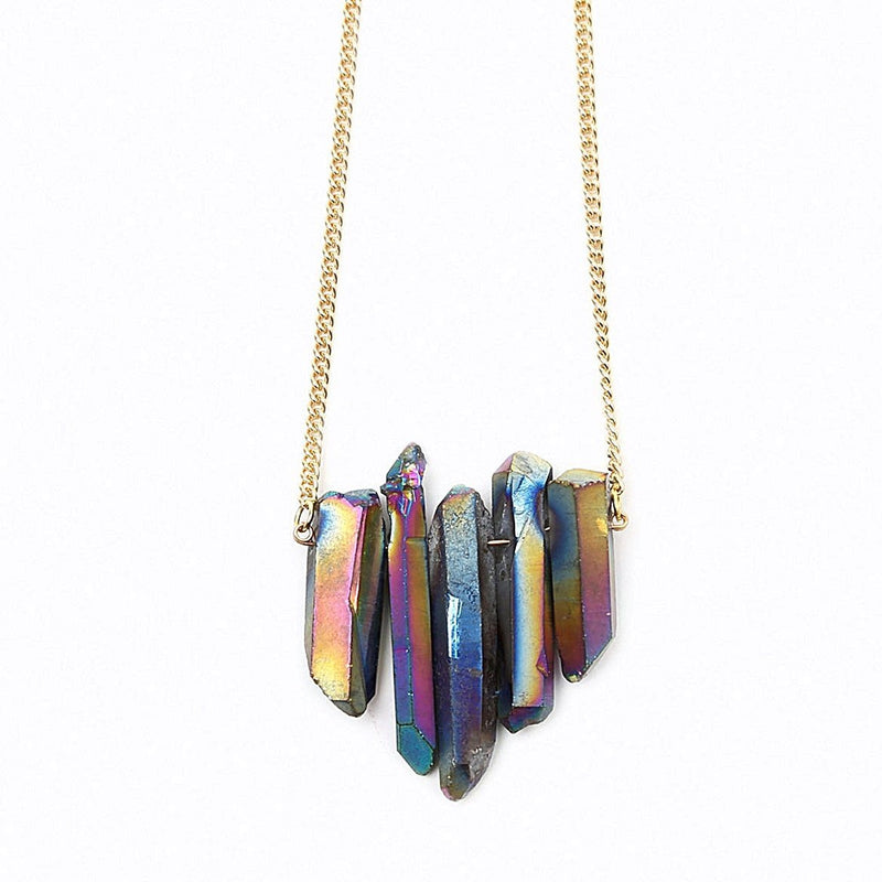 Vibrant  Regenbogenquarz Collier Crystal and Sage Jewelry