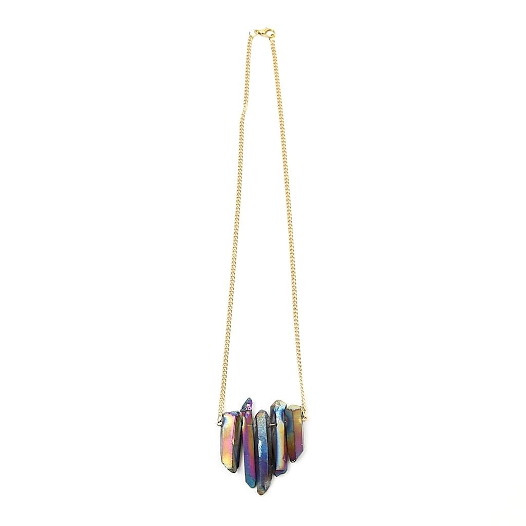 Vibrant  Regenbogenquarz Collier Crystal and Sage Jewelry