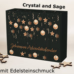 Edelstein Adventskalender mitEdelsteinschmuck und Wunschtext schwarz Crystal and Sage