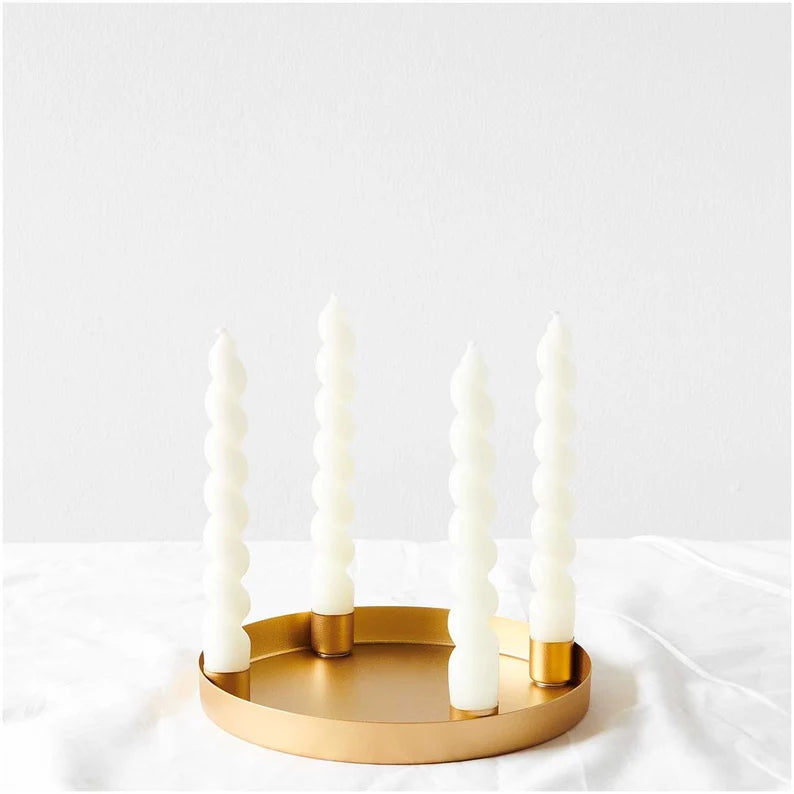 Adventskranz Metall Gold Crystal and Sage