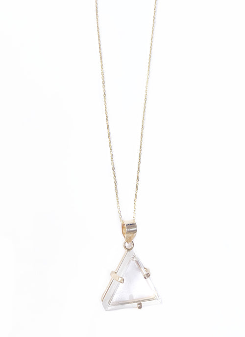 Bergkristall Dreieck Halskette gold filled 18 Karat Crystal and Sage Jewelry