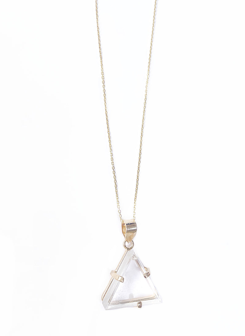 Bergkristall Dreieck Halskette gold filled 18 Karat Crystal and Sage Jewelry