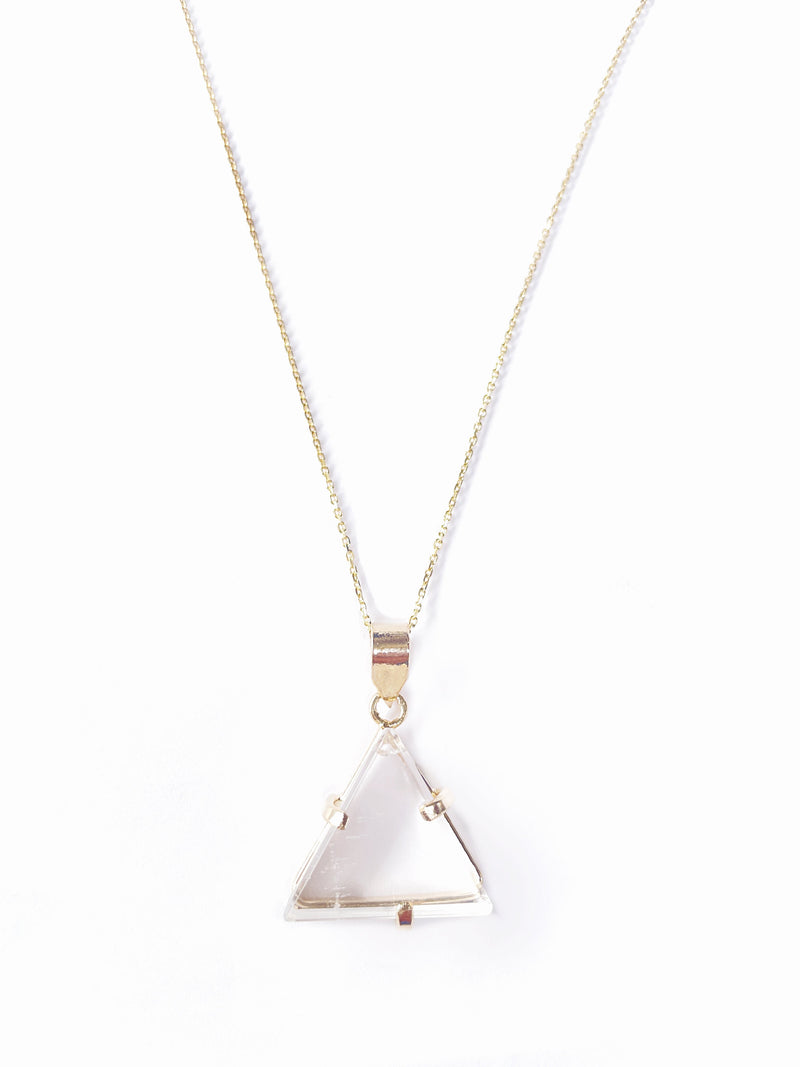Bergkristall Dreieck Halskette gold filled 18 Karat Crystal and Sage Jewelry