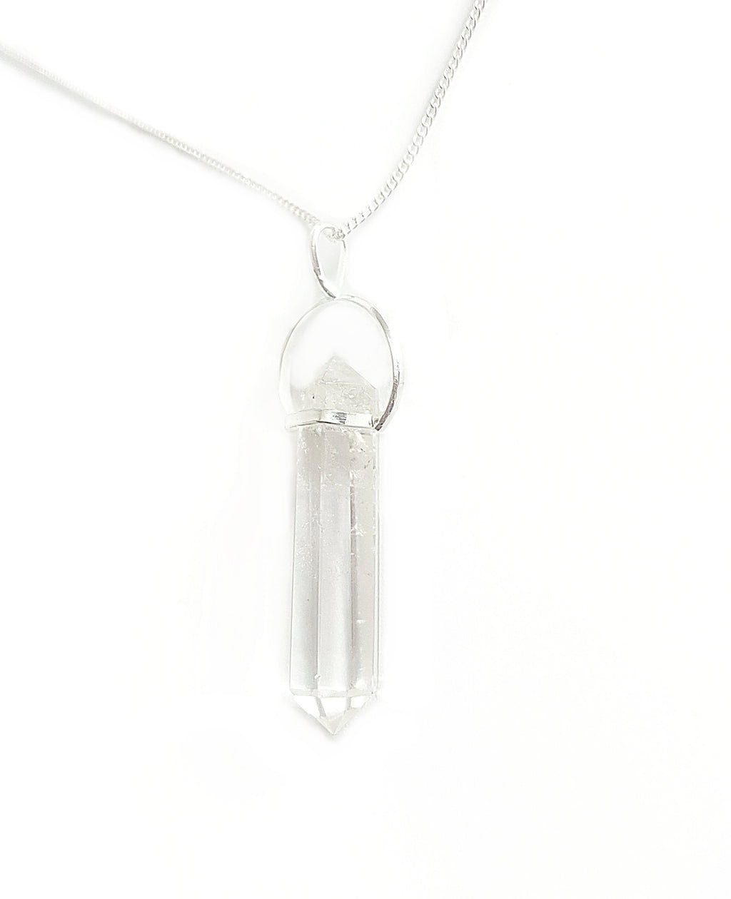 Bergkristallpendel Halskette versilbert Crystal and Sage Jewelry