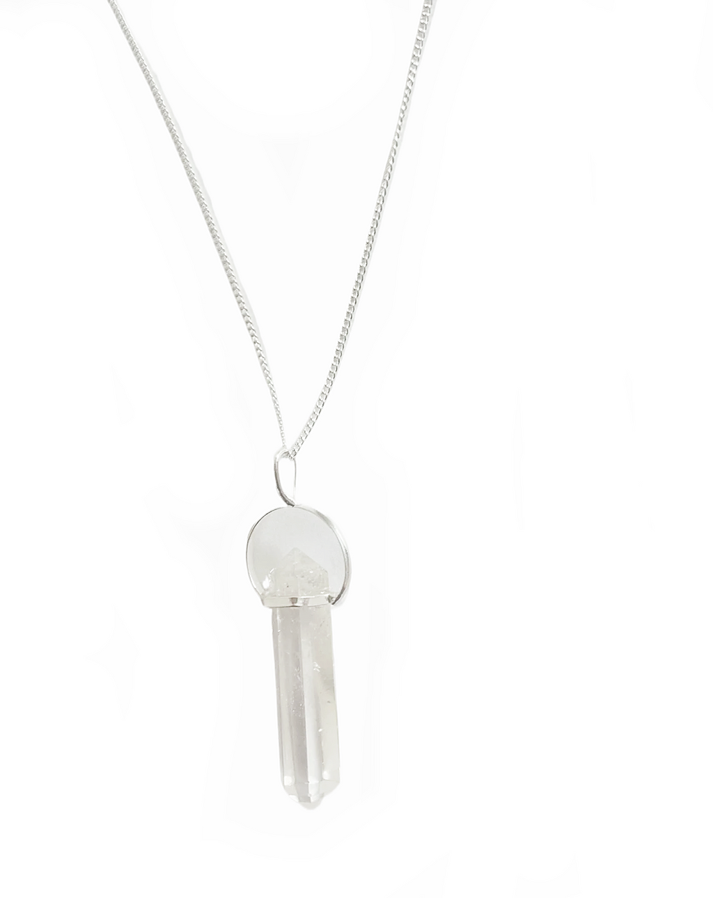 Bergkristallpendel Halskette versilbert Crystal and Sage Jewelry