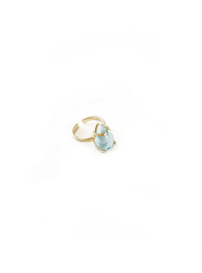 Larimar Ring vergoldet Crystal and Sage Jewelry