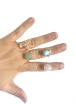 Larimar Ring 18 Karat vergoldet Crystal and Sage Jewelry