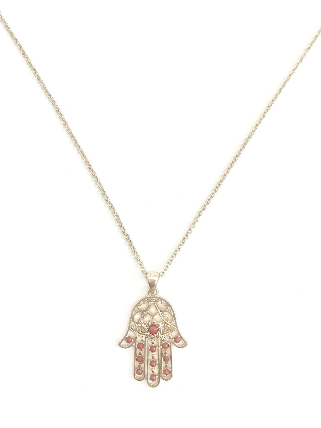 Hamsa Halskette mit roten Perlen Crystal and Sage Jewelry