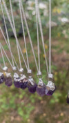 Amethyst necklace, silver plated