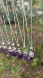 Amethyst necklace, silver plated