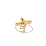 Schlangen Ring 18k vergoldet aus 925er Sterling Silber verstellbar Crystal and Sage 