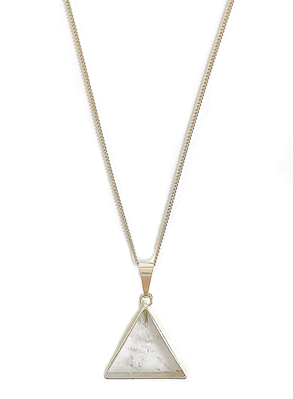 Bergkristall Dreieck Halskette vergoldet oder versilbert - 1,5 cm Crystal and Sage Jewelry