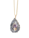 Alma - vergoldete Edelsteinkette mit Achatscheibe und kleinem Amethyst Crystal and Sage Jewelry