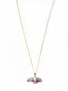 Amethyst Diamond Necklace Gold Plated