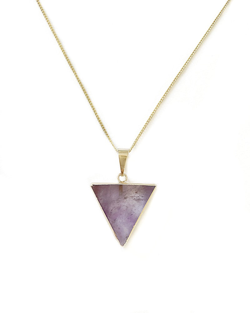 Amethyst Dreieck Kette, vergoldet Crystal and Sage Jewelry
