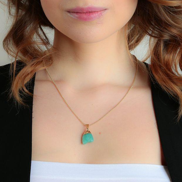 Ava - Amazonit-Halskette, vergoldet Crystal and Sage Jewelry