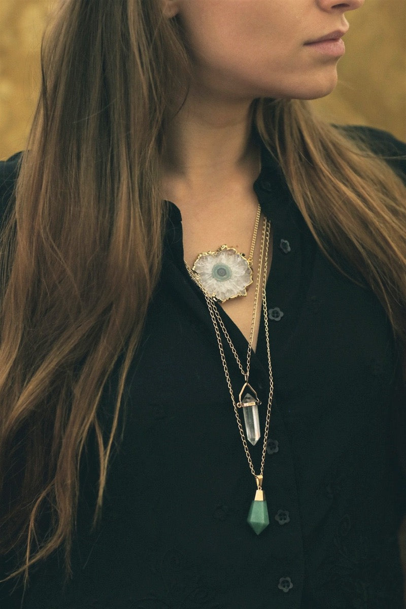 Pendulum Rocks Rock Crystal Pendulum Necklace by Crystal and Sage