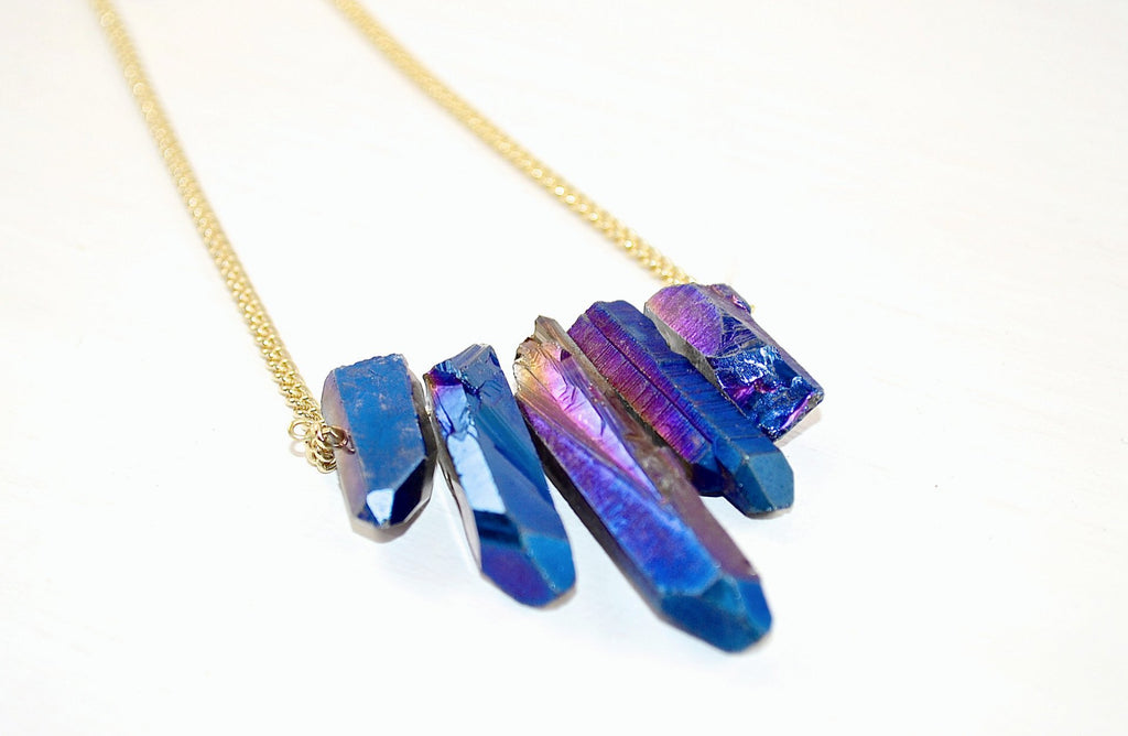 Aura Quarz Regenbogenquarz Kette Crystal and Sage Jewelry