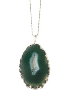 GODDESS - Halskette mit Achatscheibe, grün Crystal and Sage Jewelry