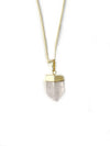 Halskette mit vergoldeter Rosenquarzspitze-Halskette Crystal and Sage Jewelry