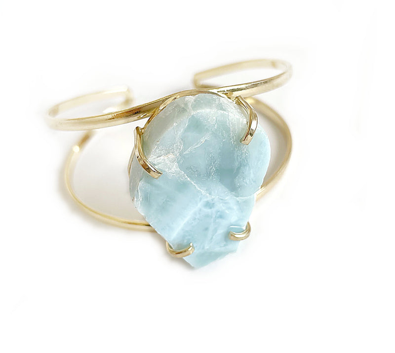 Larimar Armreif, vergoldet Crystal and Sage Jewelry