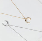 Moon - Mond-Halskette, gold Crystal and Sage