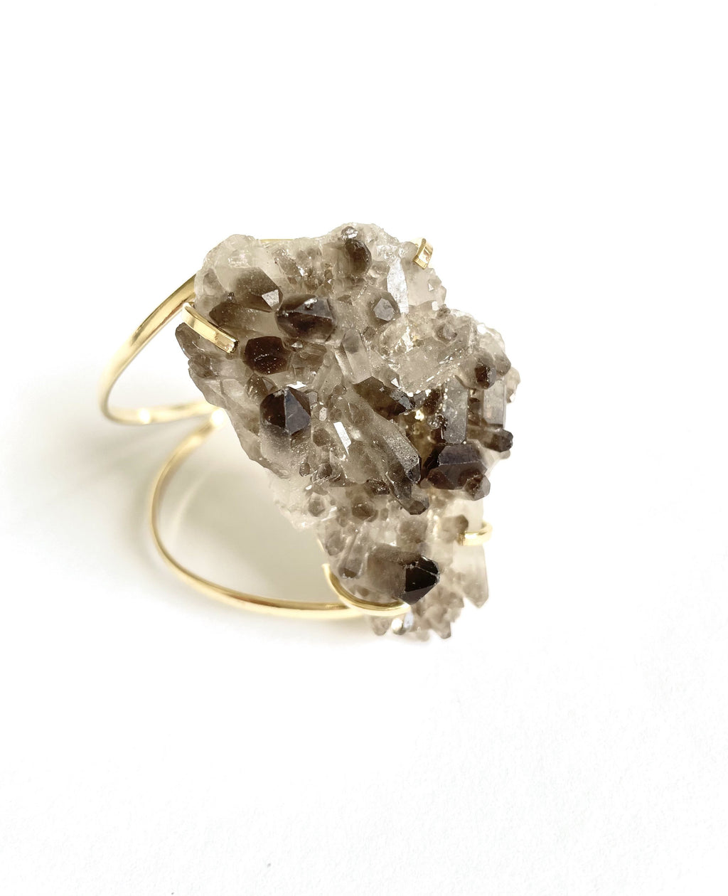 Rauchquarz-Armreif vergoldet Crystal and Sage Jewelry