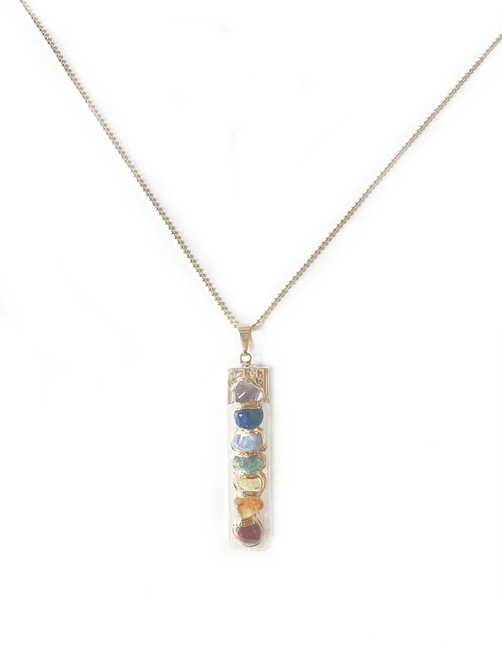 Selenit Chakra Reiki Halskette vergoldet Crystal and Sage Jewelry