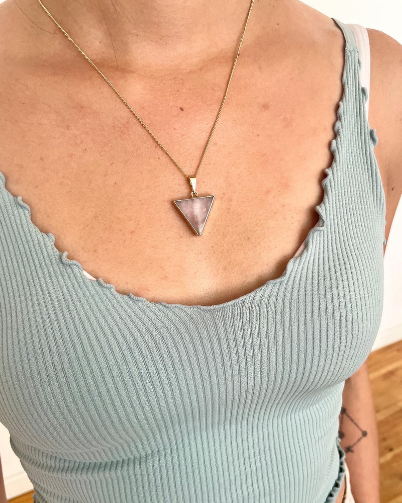 Zitrin Dreieck Halskette vergoldet Crystal and Sage Jewelry