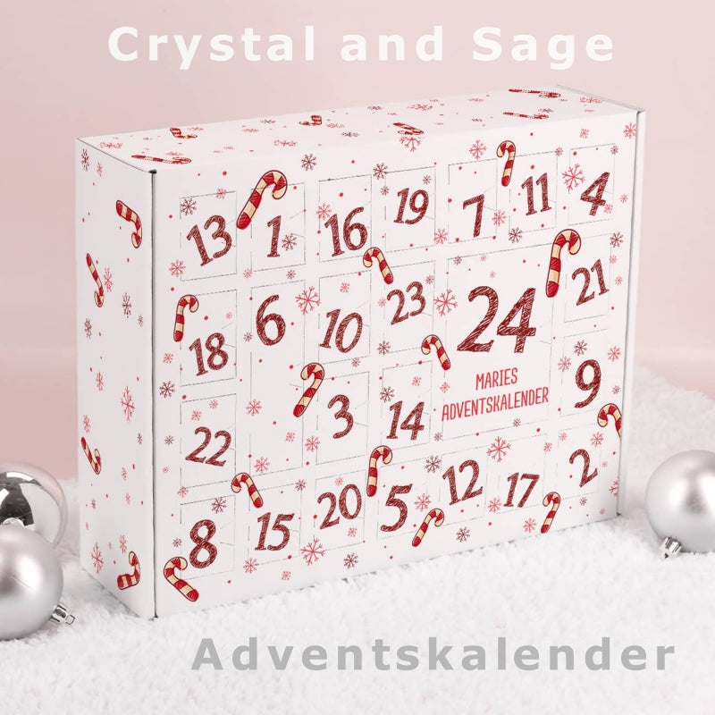 Adventskalender mit  Edelsteinschmuck und Wunschtext Crystal and Sage 